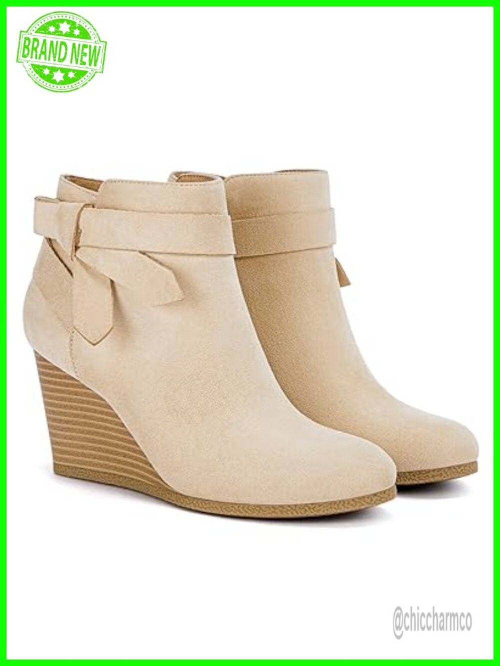 Womens Wedge Ankle Booties Faux Suede Pointed Toe Side Zipper Fall Boots
